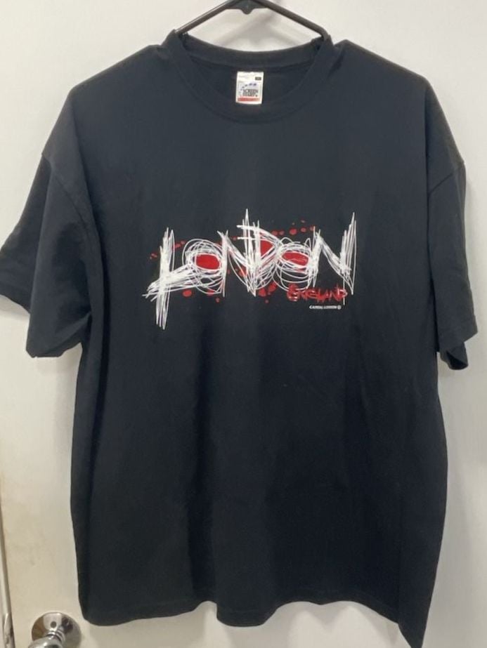 Capital London T-Shirt Size XL Black Scribble London England Graphic Tee 2