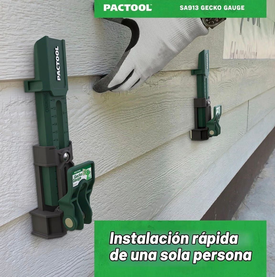 Pactool Gecko Gauge Siding Tool SA913 Pair. Universal: 5/16"–5/8" for Hardie & LP Siding 8
