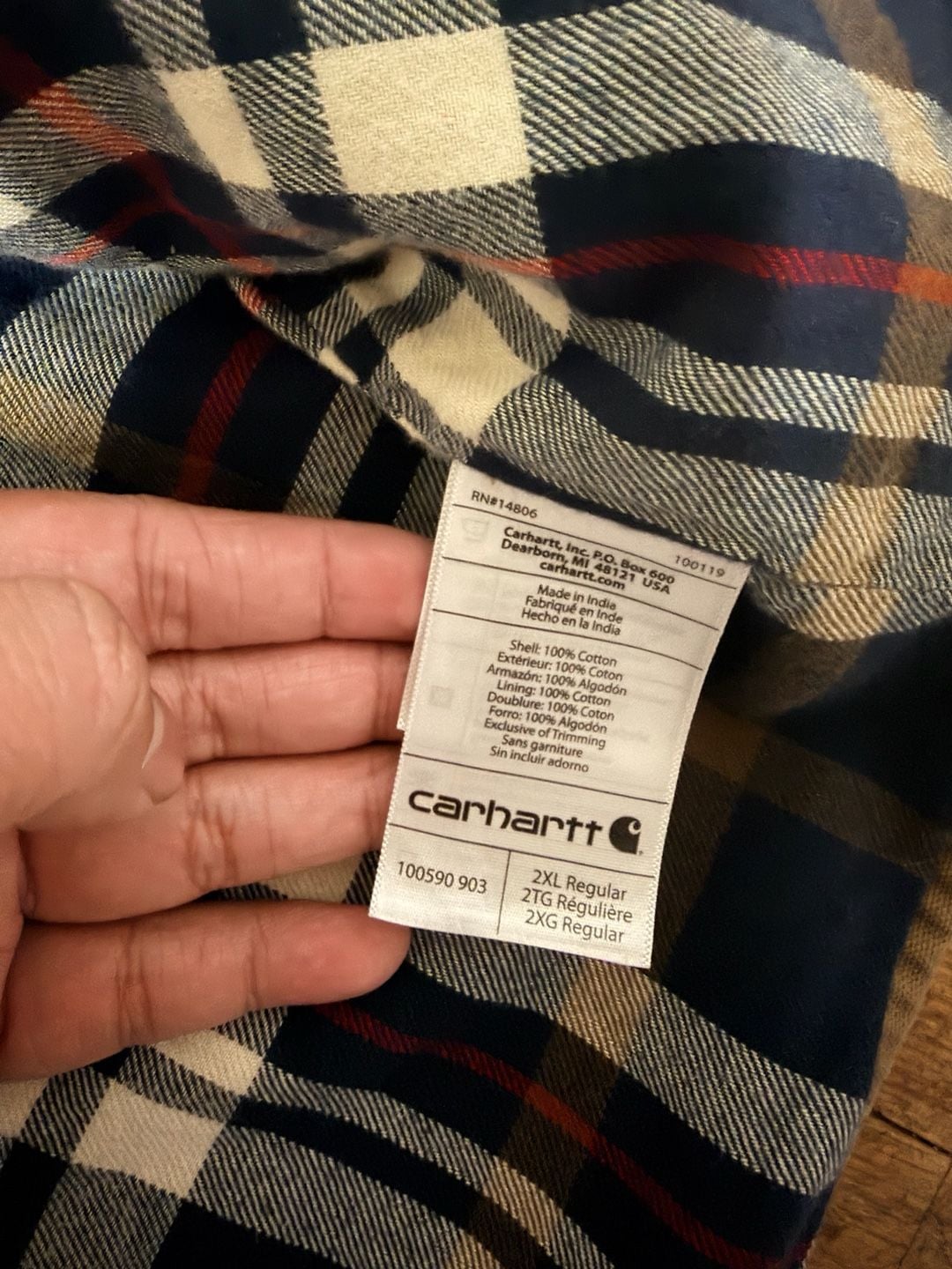 Carhartt Weathered Canvas Shirt Jac Size 2XL Regular Brown Plaid Lined 6
