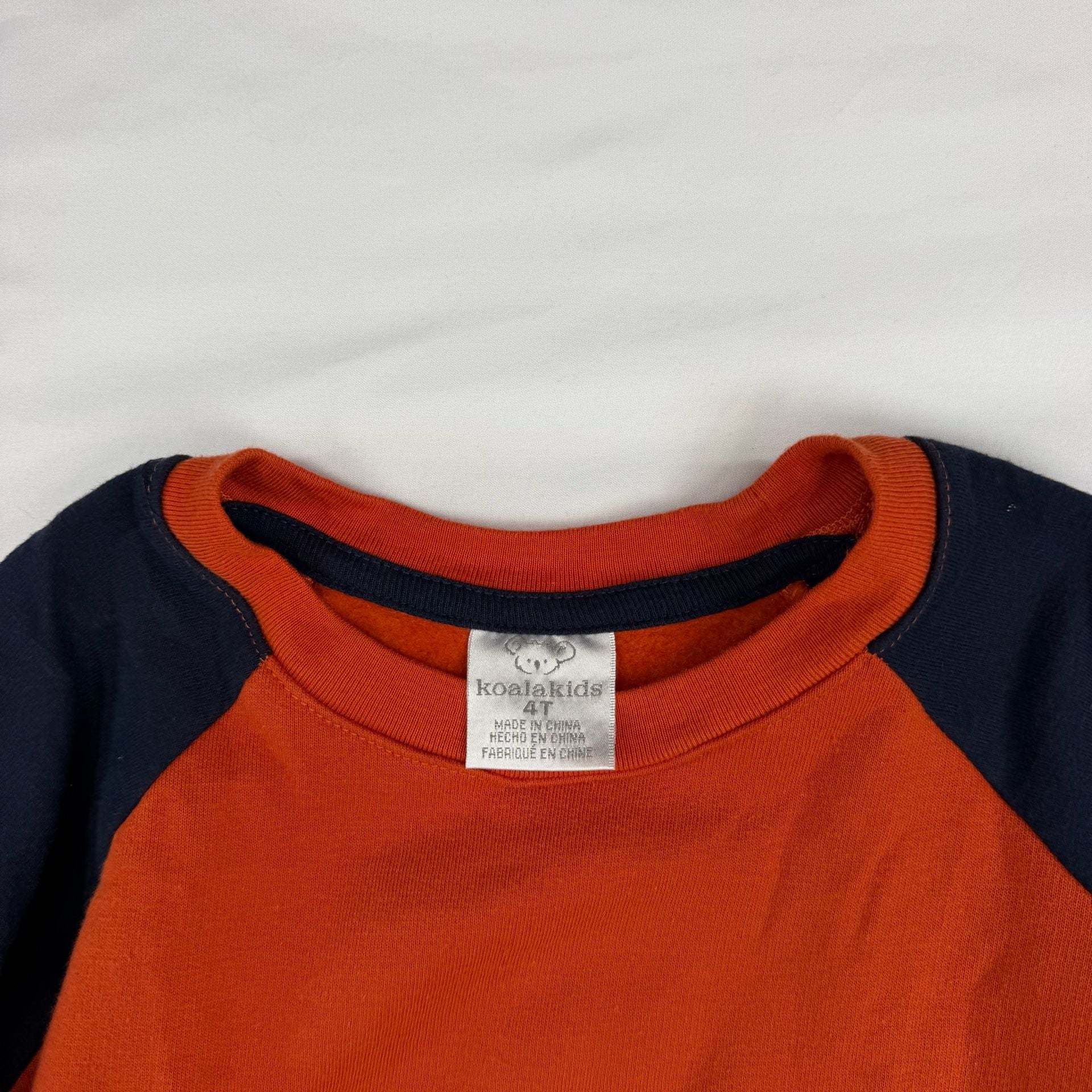 Koala Kids Sweatshirt Size 4T Orange Blue Raglan Pullover 3