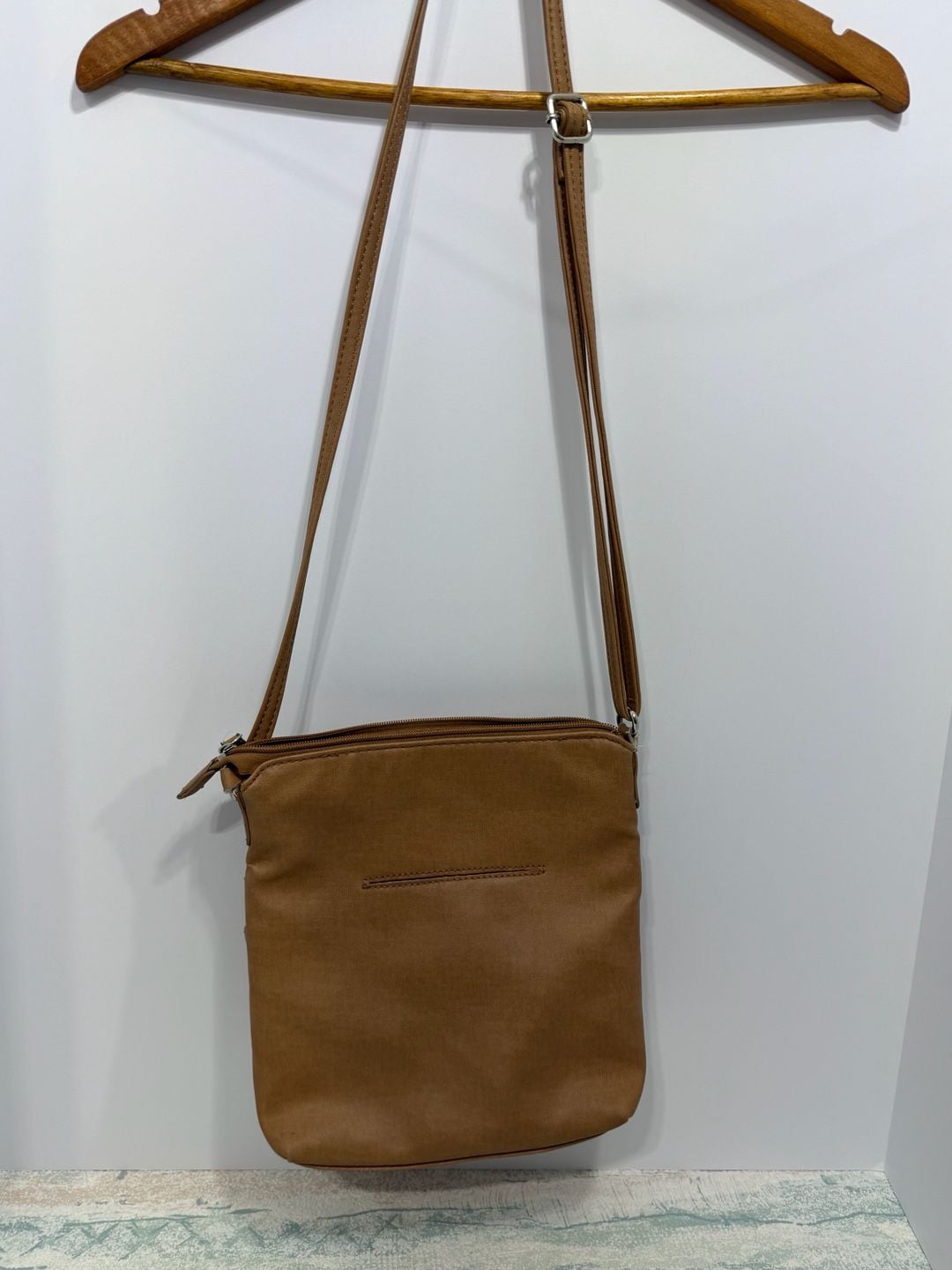 Multisac Crossbody Bag Brown Faux Leather Pocket Purse 8