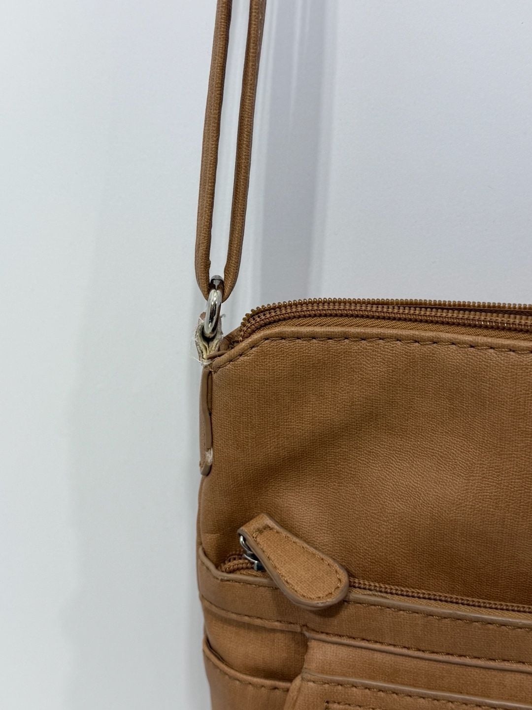 Multisac Crossbody Bag Brown Faux Leather Pocket Purse 9