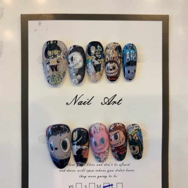 Labubu Press On Nails Size L Nail Art