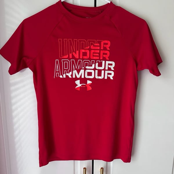 Under Armour Wordmark Short-Sleeve T-Shirt Youth Medium Red