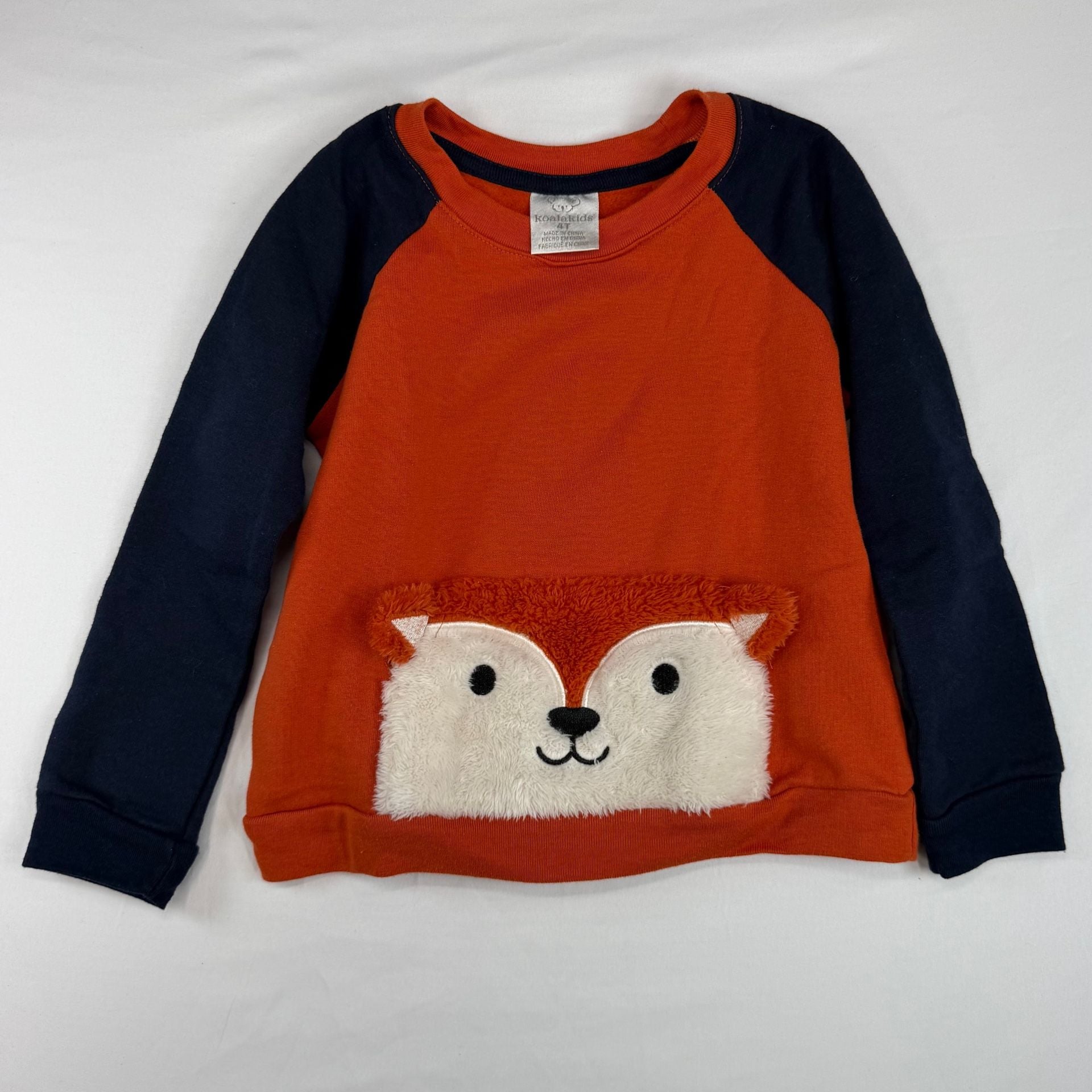 Koala Kids Sweatshirt Size 4T Orange Blue Raglan Pullover 2