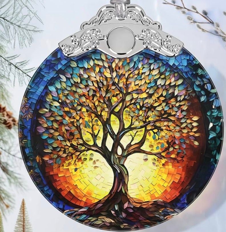Jocidea Stained Glass Tree Of Life Christmas Ornament 1