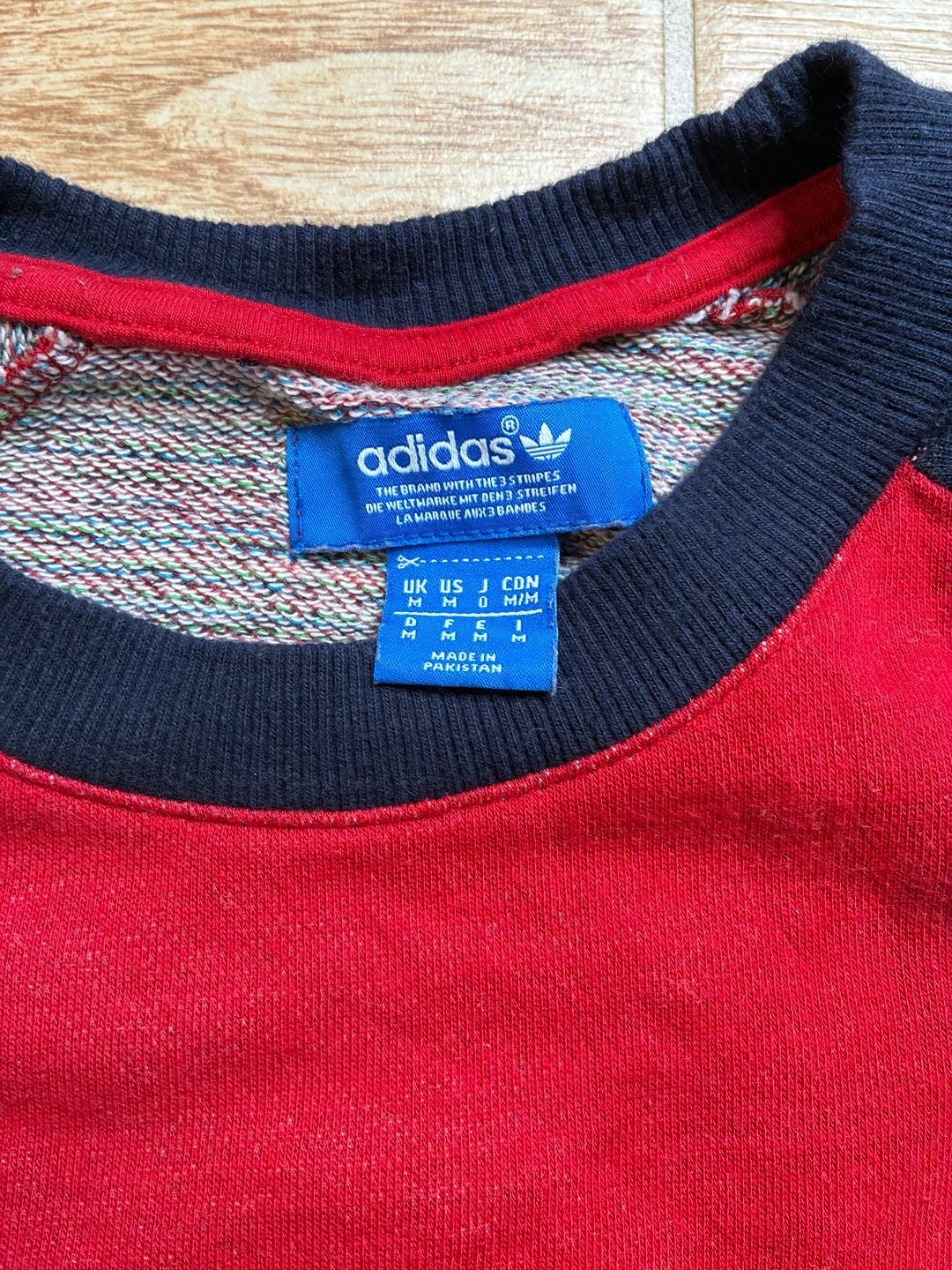 Adidas Trefoil Sweatshirt Size M Red Blue Raglan Vintage 3
