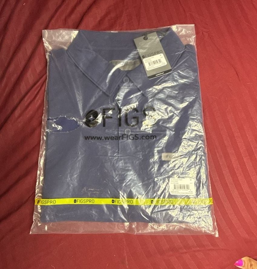 Figs Technical Pique Scrub Polo Size M Navy 2