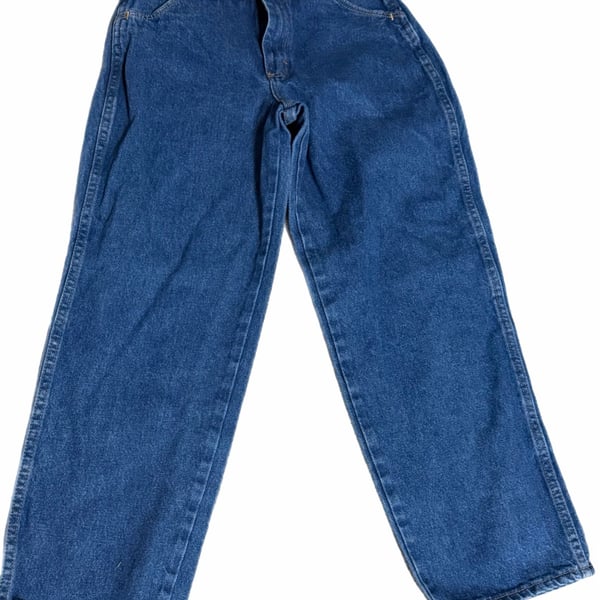 Rustler Jeans Size 14 Husky Blue Denim Straight Leg