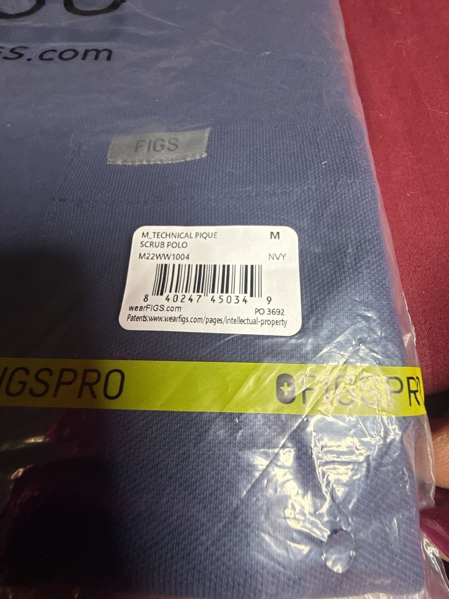 Figs Technical Pique Scrub Polo Size M Navy 4