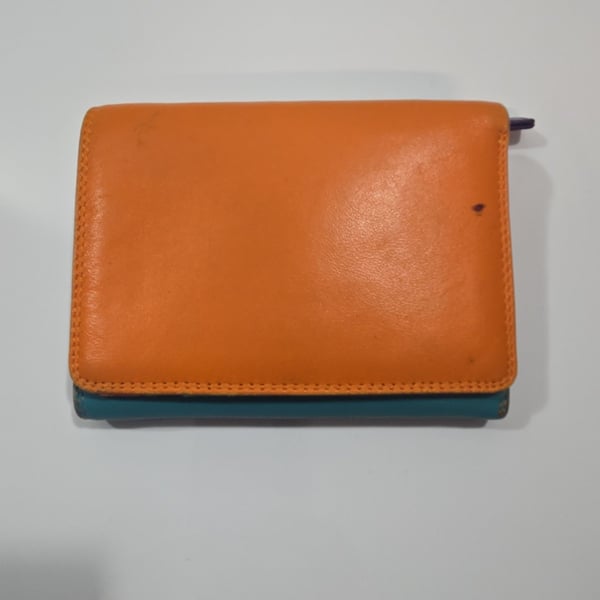 Mywalit Multi Color Leather Trifold Wallet