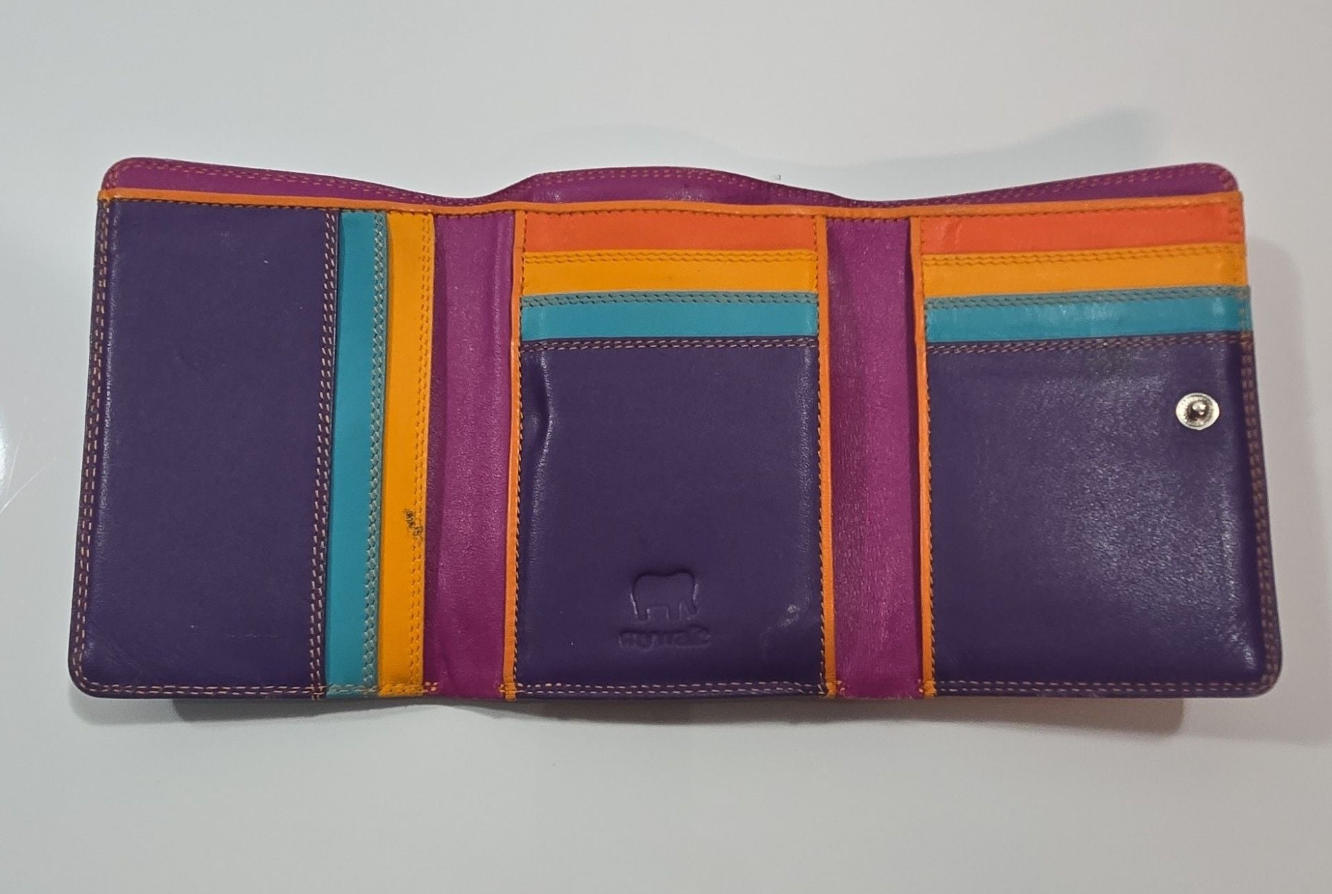 Mywalit Multi Color Leather Trifold Wallet 3