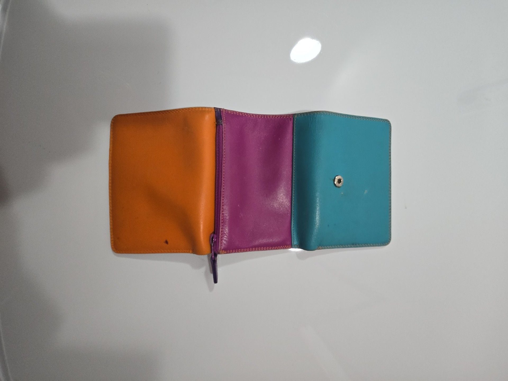 Mywalit Multi Color Leather Trifold Wallet 9