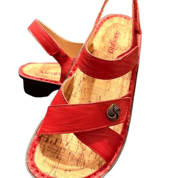 Alegria Red Sandals Wedge Shoes