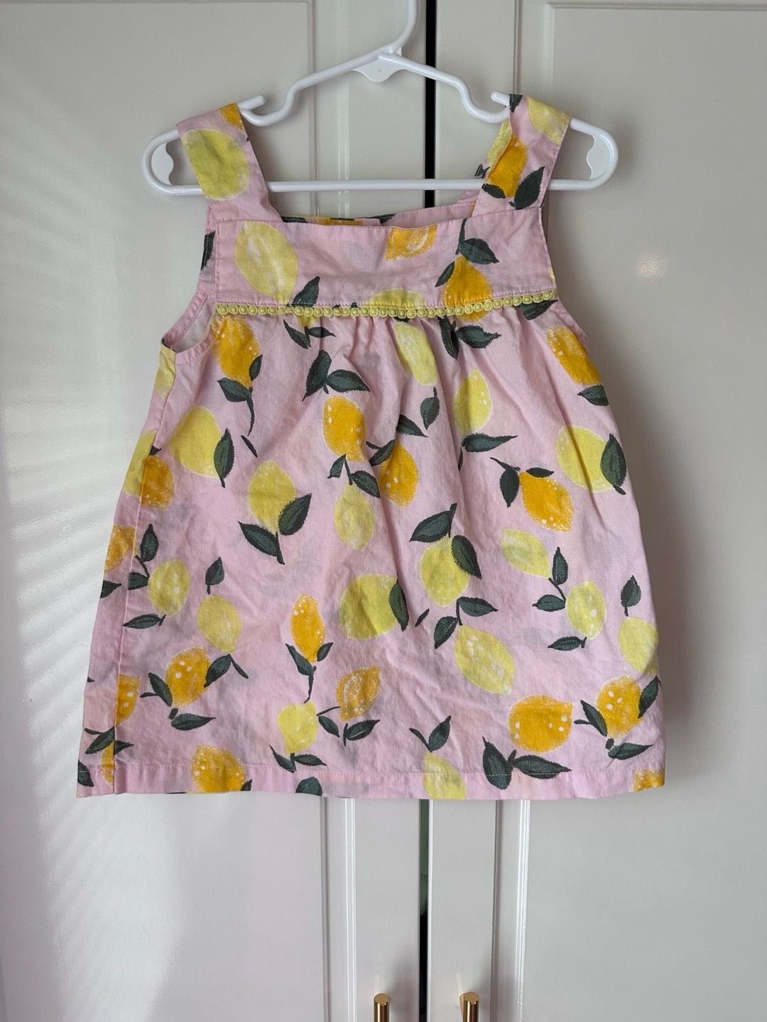 Carter's Kid Lemon Print Tank Top Size 6/6X Pink Sundress 2