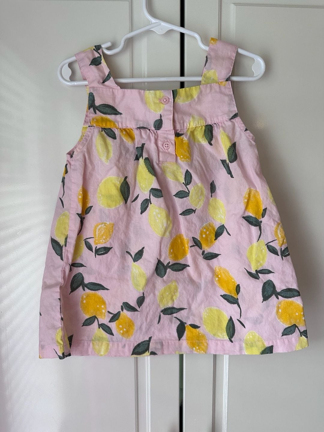 Carter's Kid Lemon Print Tank Top Size 6/6X Pink Sundress 3