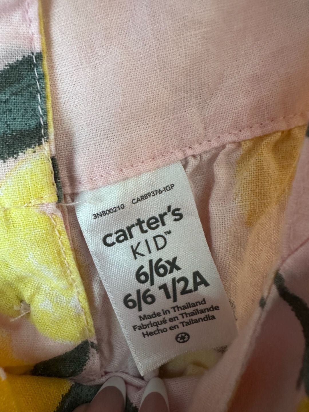 Carter's Kid Lemon Print Tank Top Size 6/6X Pink Sundress 4