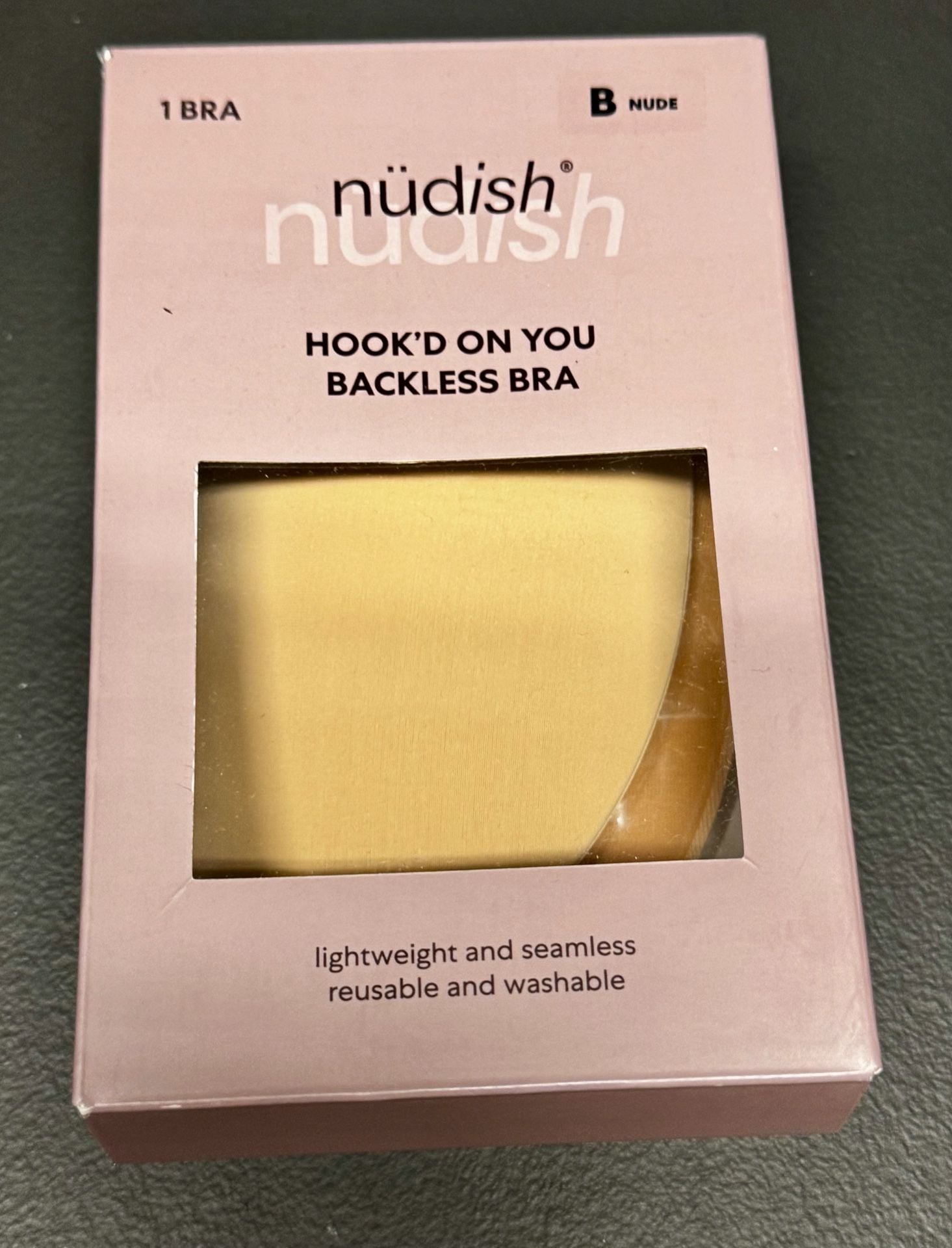 WU92 Size B Nüdish Hookd On You Backless Adhesive Bra Nude, 1