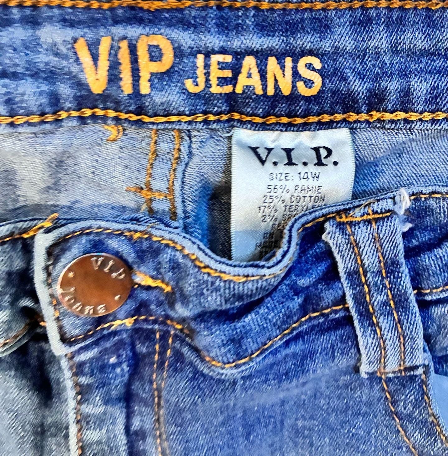 VIP Jeans Women’s 14W Distressed Ripped Skinny Jeans Medium Wash 5