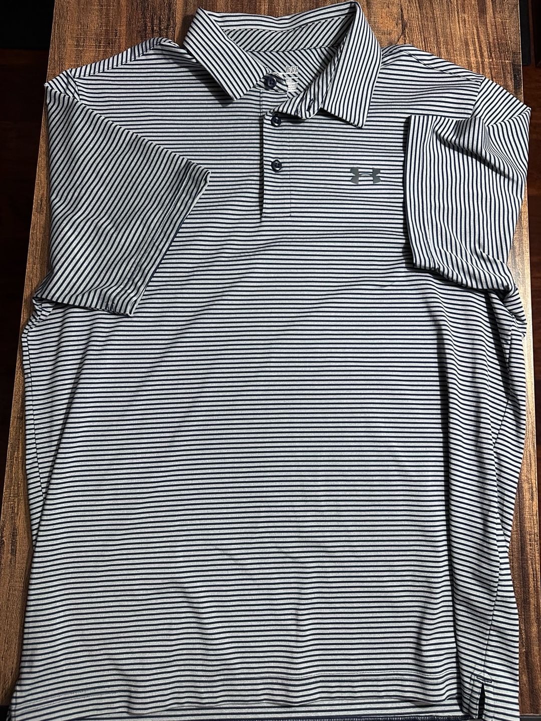 Under Armour HeatGear Polo Shirt Size L Striped Short Sleeve Golf 2