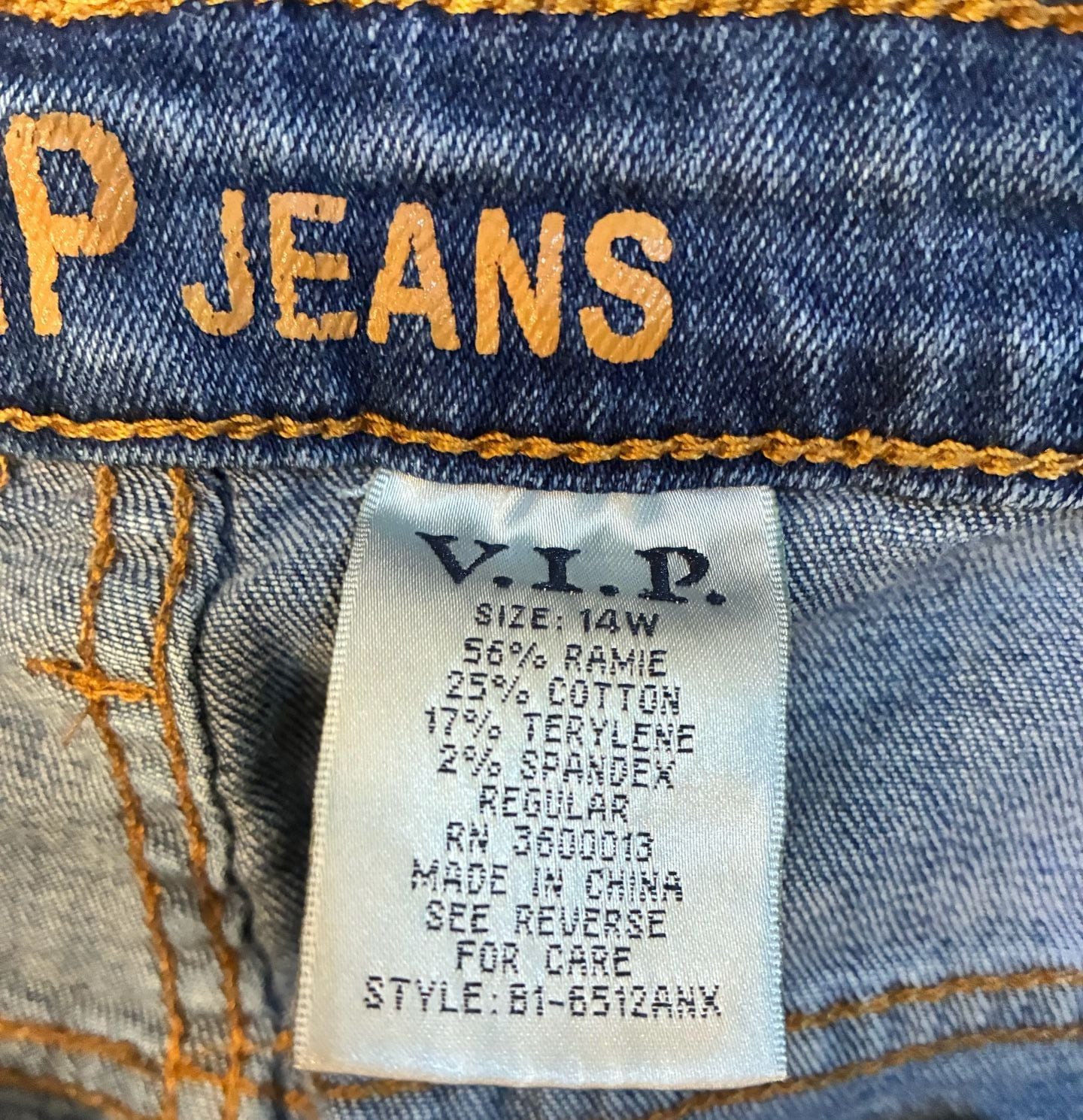 VIP Jeans Women’s 14W Distressed Ripped Skinny Jeans Medium Wash 6