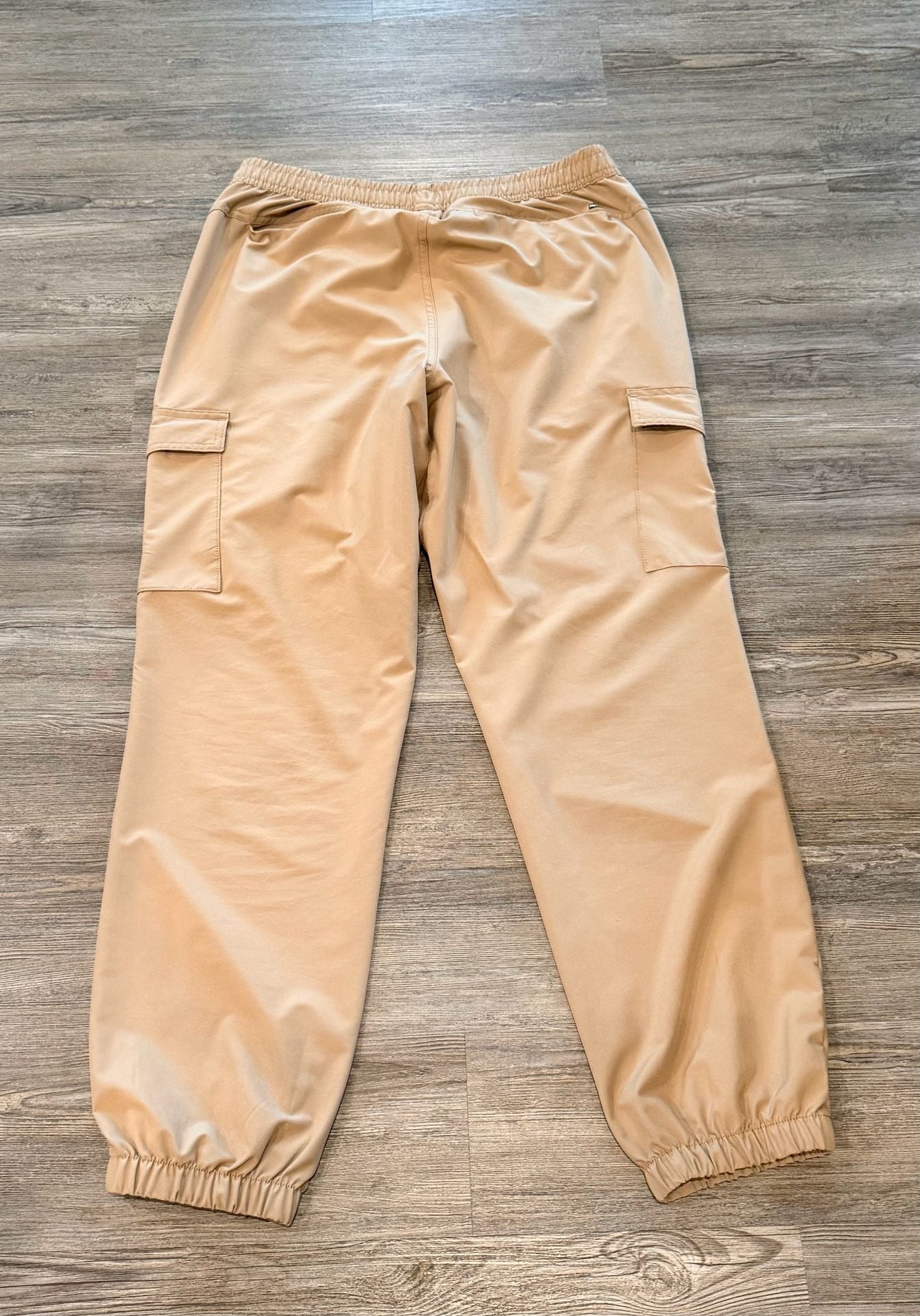 Hurley Cargo Jogger Pants Size L Tan Elastic Waist Pocket 2