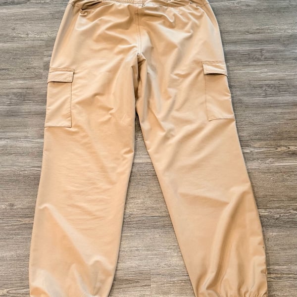 Hurley Cargo Jogger Pants Size L Tan Elastic Waist Pocket