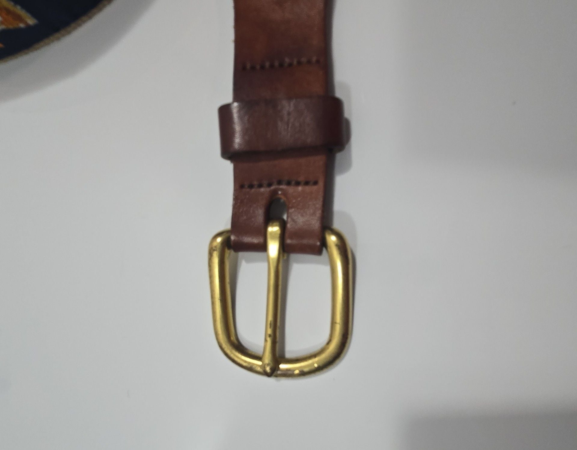46" Leather Man Ltd Red Drum Fish Ribbon Belt Top Grain Leather Brass Buckle 3