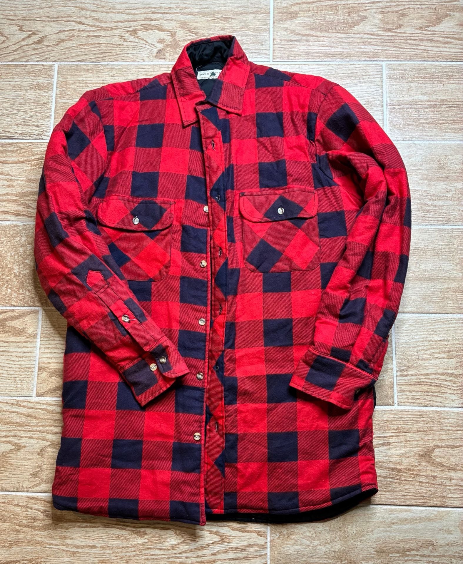 Vintage Northwest Territories Quilted Lined Flannel Shirt/Jacket Size S 2