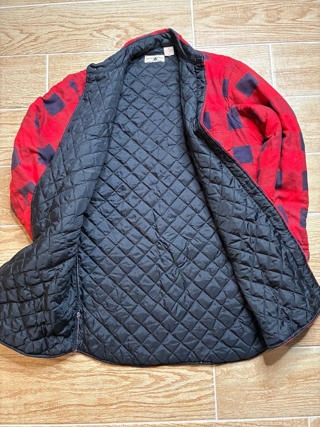 Vintage Northwest Territories Quilted Lined Flannel Shirt/Jacket Size S 4