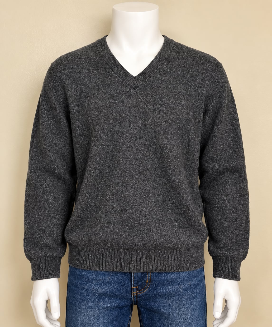 Brooks Brothers Boys Large L Dark Forest Green Merino Wool Blend V-Neck Sweater 2