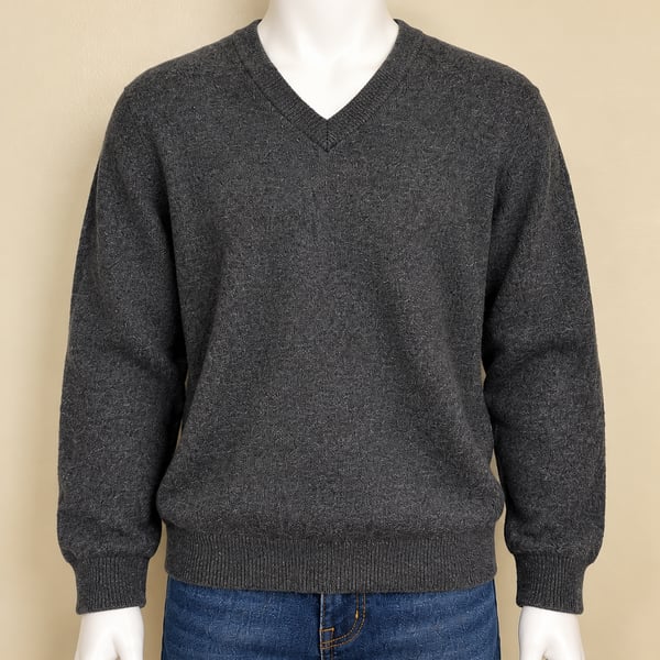 Brooks Brothers Boys Large L Dark Forest Green Merino Wool Blend V-Neck Sweater
