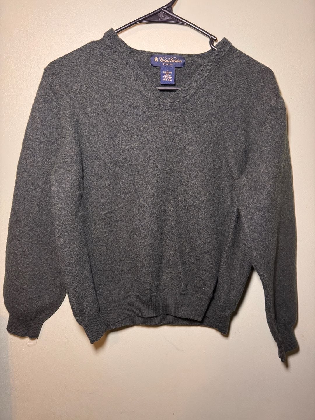 Brooks Brothers Boys Large L Dark Forest Green Merino Wool Blend V-Neck Sweater 3