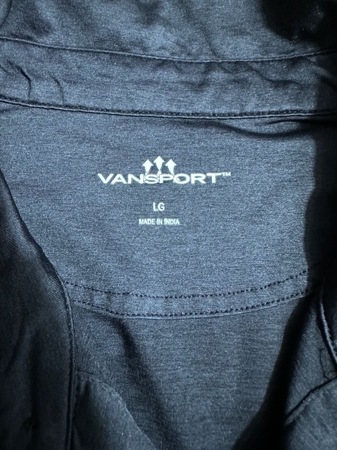 Vansport Button-Up Shirt Size LG State Farm Black Short Sleeve 4
