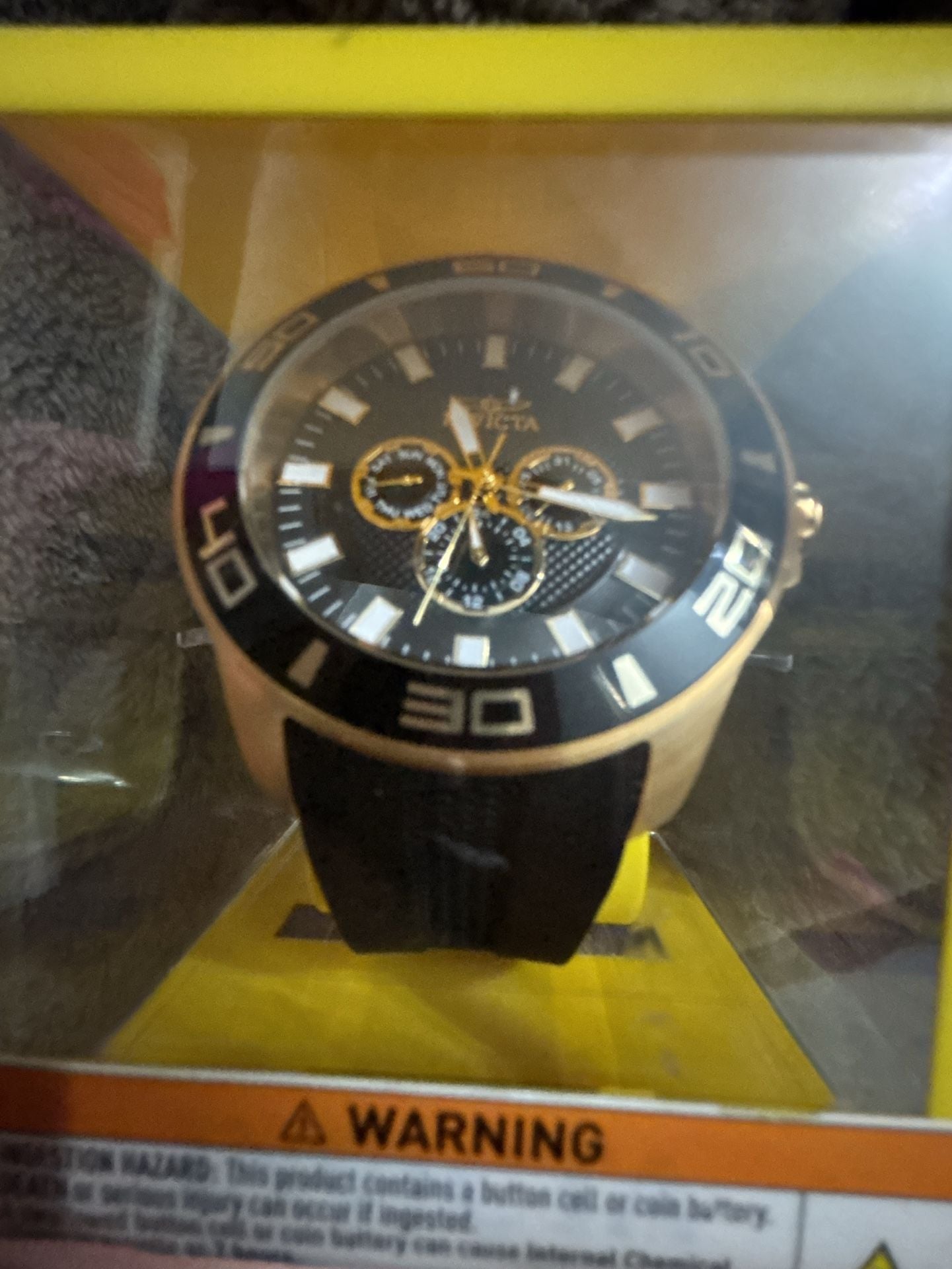 Invicta Pro Diver Chronograph Gold Black Watch New 5