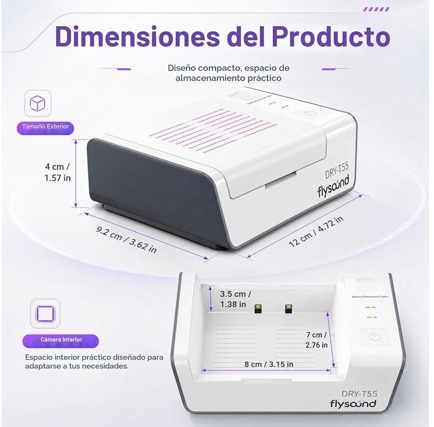 Flysound DRY-T55 Hearing Aid Dryer And Dehumidifier Box 7