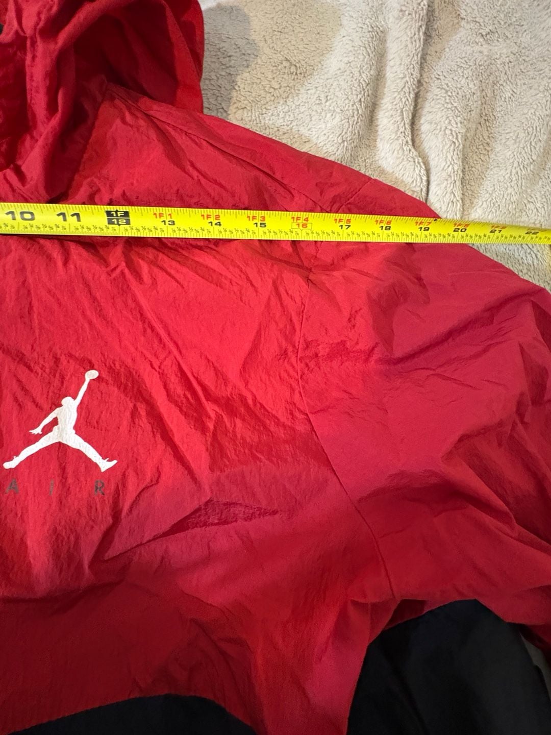 Jordan Windbreaker Jacket Size M Red Black Full Zip Hooded Jumpman 7