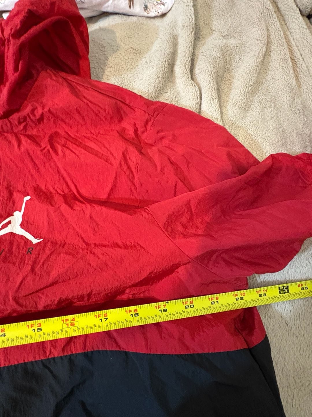 Jordan Windbreaker Jacket Size M Red Black Full Zip Hooded Jumpman 8