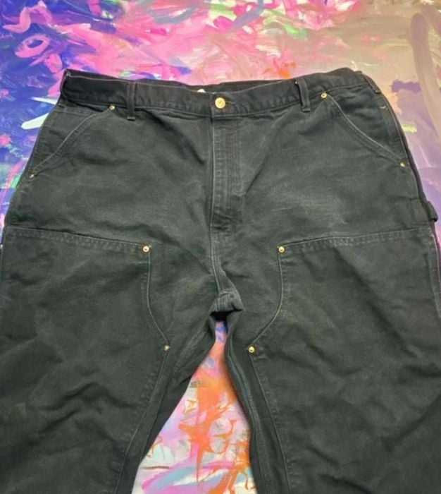 Carhartt B01 Double-Front Work Pants Size 42x32 Black Duck Cotton 3