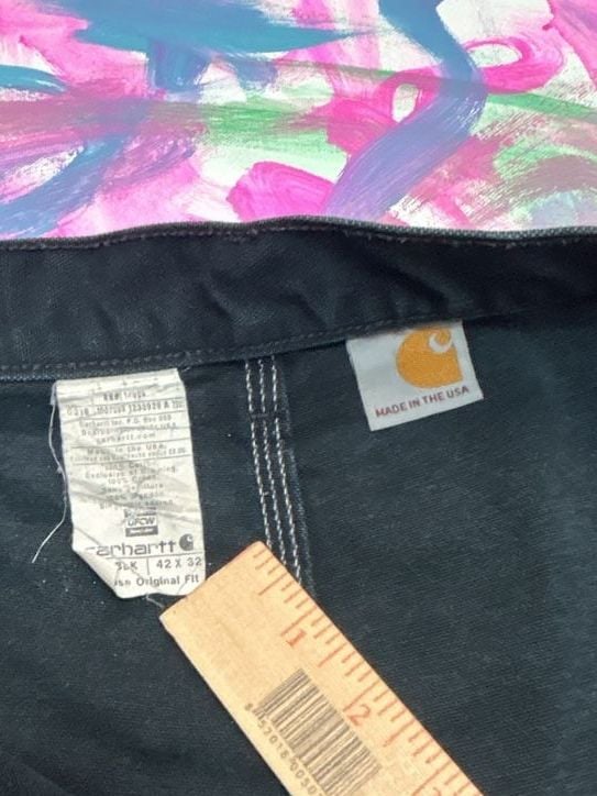 Carhartt B01 Double-Front Work Pants Size 42x32 Black Duck Cotton 5