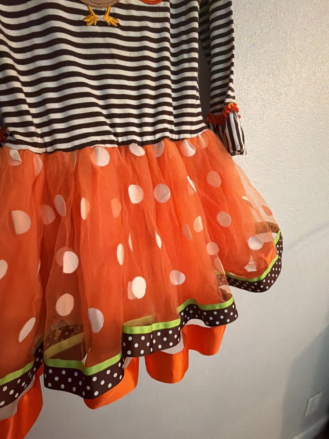 Blueberi Boulevard Thanksgiving Turkey Tutu Dress Set Brown Orange 3