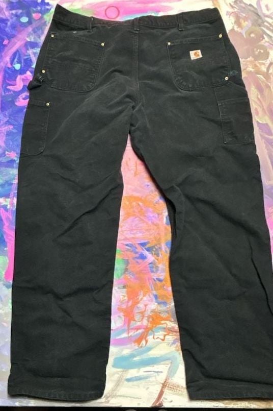 Carhartt B01 Double-Front Work Pants Size 42x32 Black Duck Cotton 6