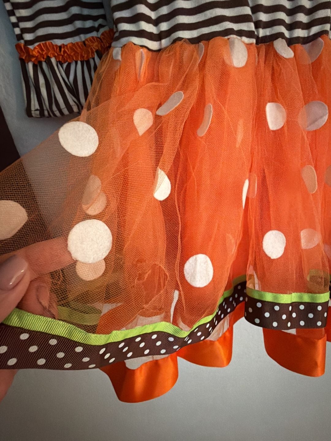Blueberi Boulevard Thanksgiving Turkey Tutu Dress Set Brown Orange 4