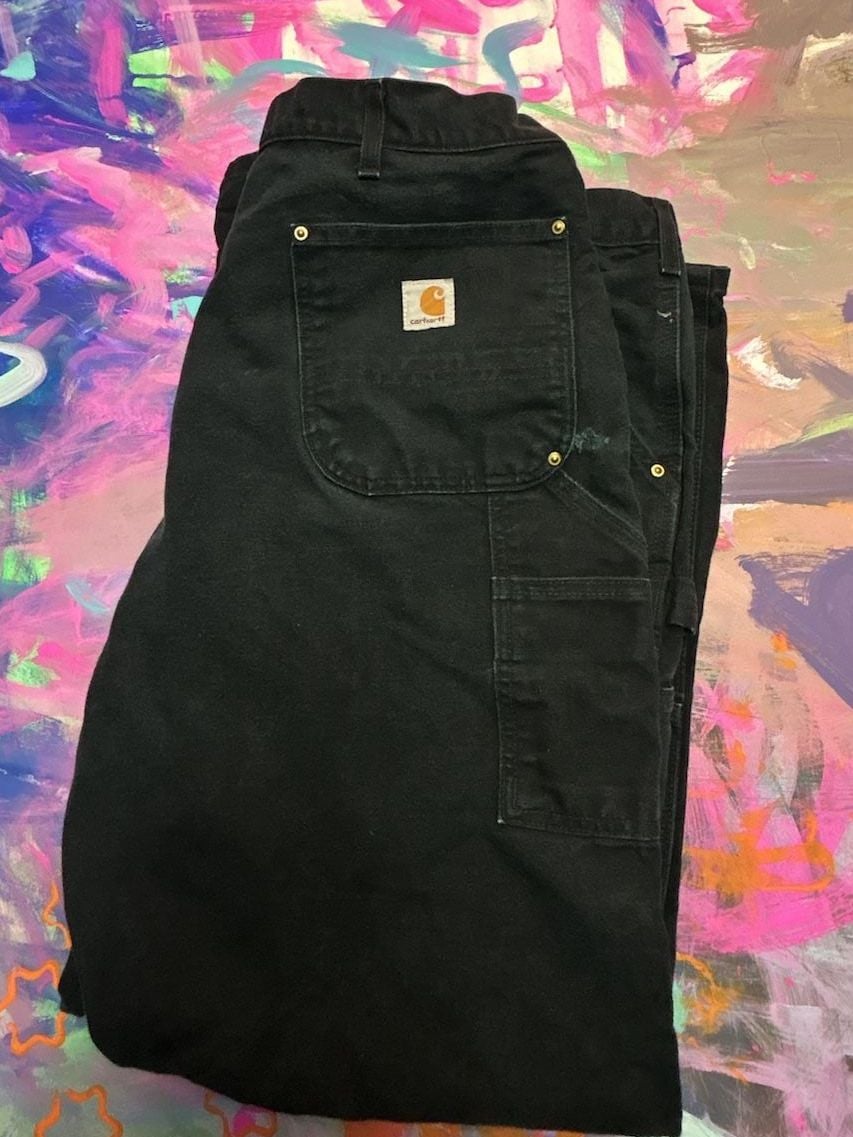Carhartt B01 Double-Front Work Pants Size 42x32 Black Duck Cotton 7