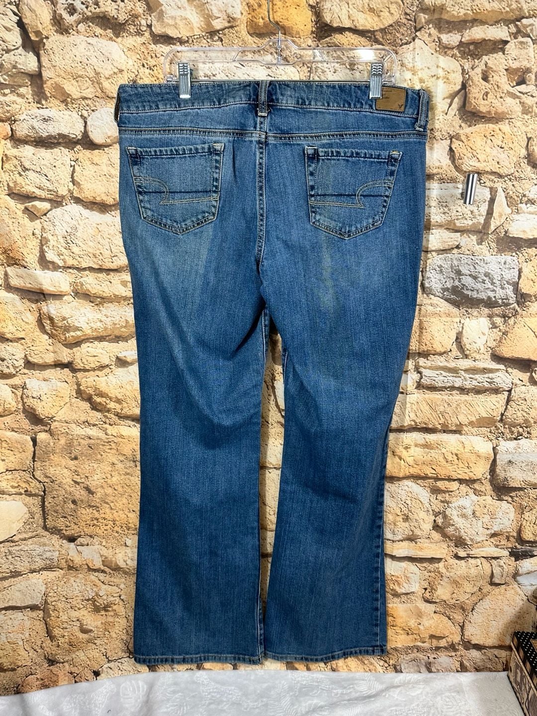 American Eagle Favorite Boyfriend Jeans Size 16 Long Blue Denim 4