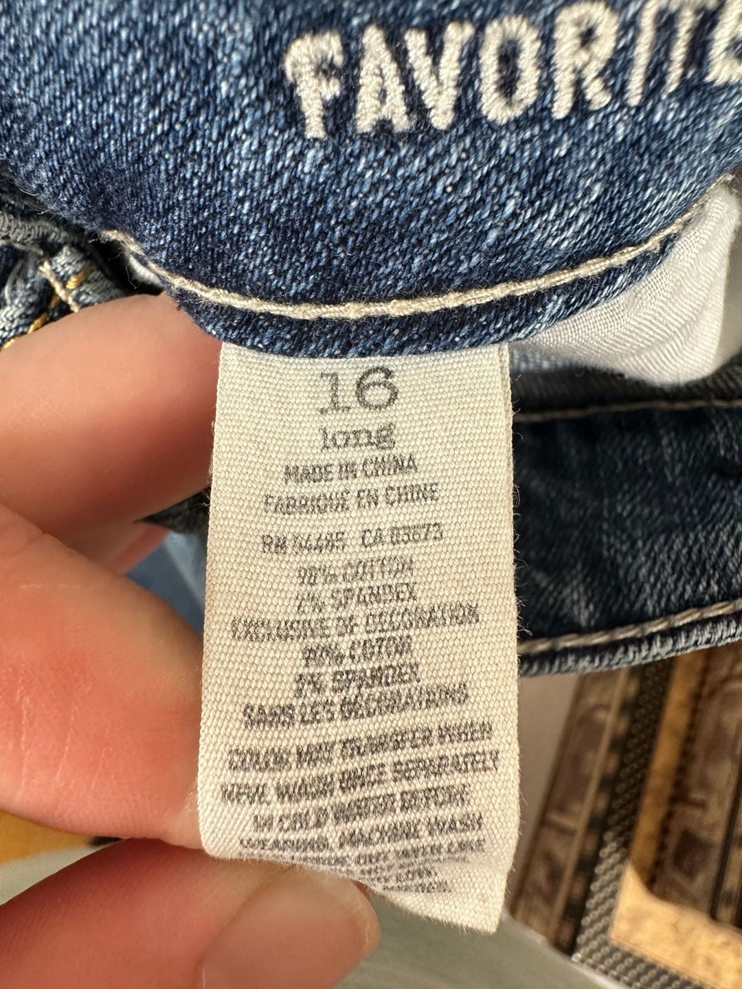 American Eagle Favorite Boyfriend Jeans Size 16 Long Blue Denim 5