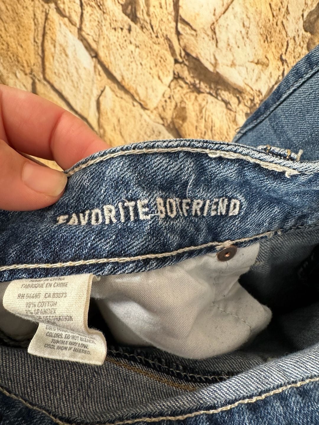 American Eagle Favorite Boyfriend Jeans Size 16 Long Blue Denim 6