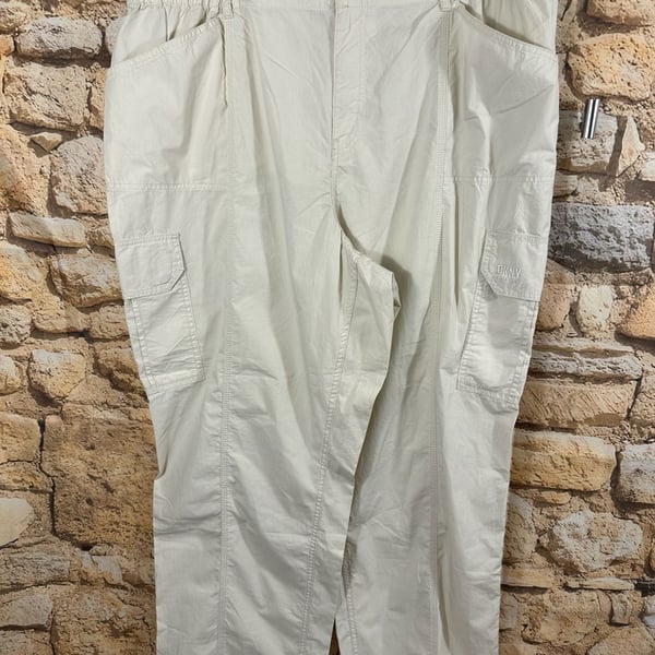 DKNY Cargo Pants Size 2X It City Khaki Utility Drawstring Waist