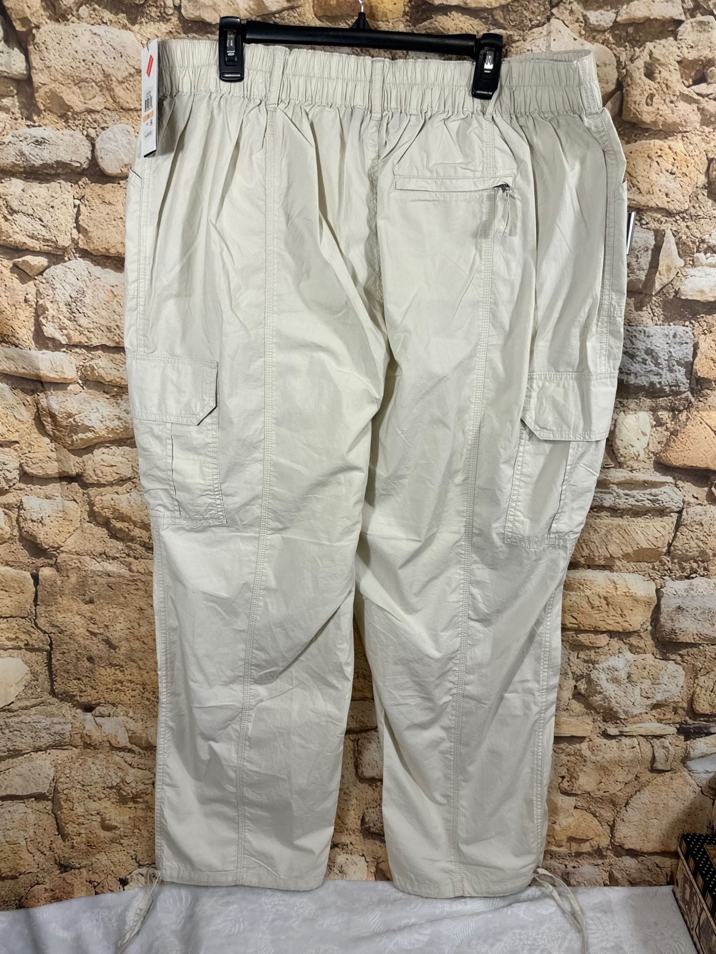 DKNY Cargo Pants Size 2X It City Khaki Utility Drawstring Waist 6
