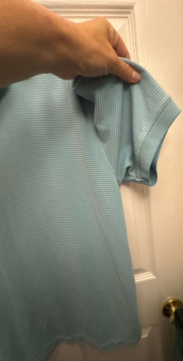 Jos. A. Bank Polo Shirt Size L Blue Striped Short Sleeve 5
